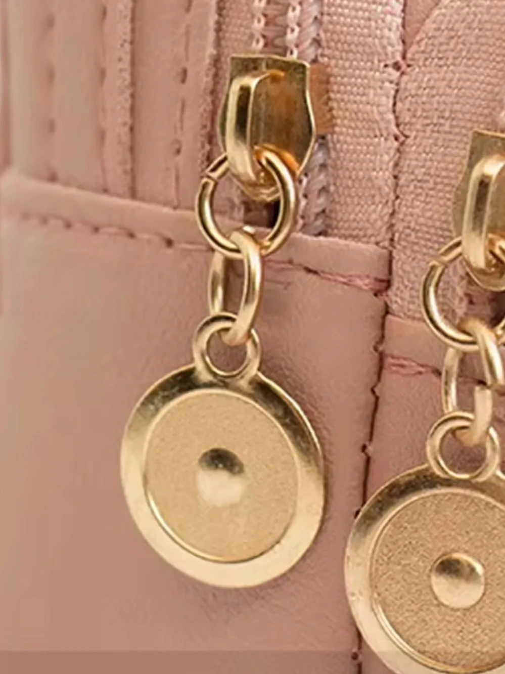 Pink Quilted Mini Backpack with Gold Flamingo Accent